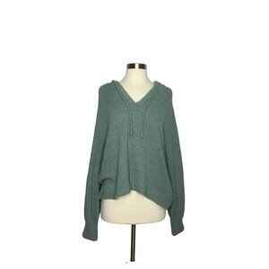 SO‎ Super Soft Green Hooded Knit V Neck Drawstring Sweater Size XX-Large NWT